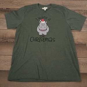 🎅 Bella Canvas Forest Christmas Hippo Tee